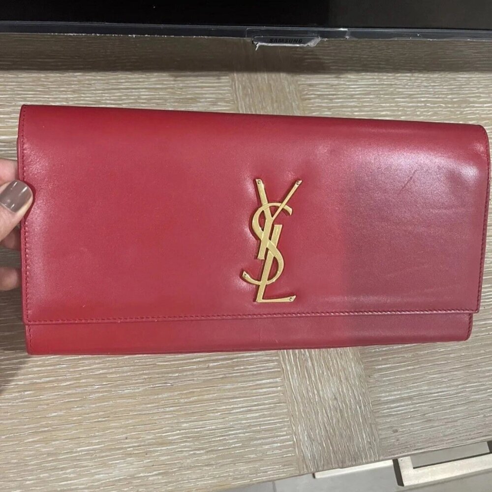 YSL Red Cassandre clutch